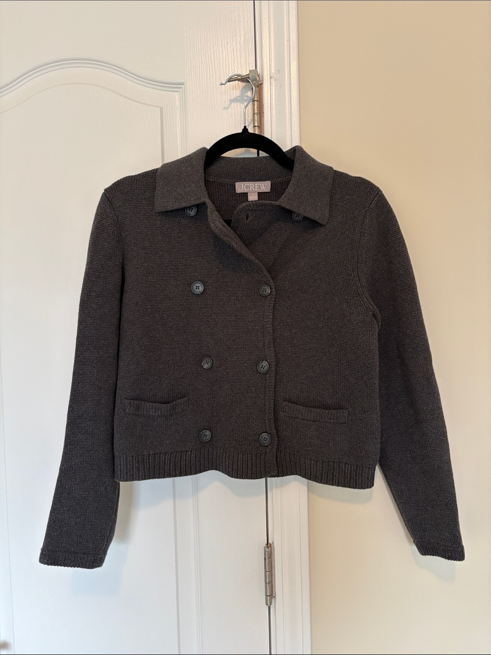 J.Crew Marielle Cropped Cardigan Sweater Gray Small - Picture 2 of 6